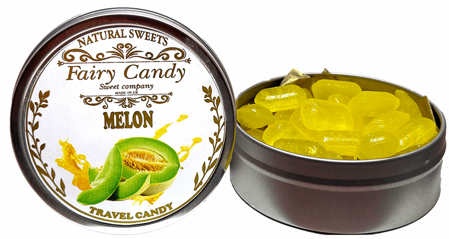 Fairy Candy Melon Natural Sweets - Handmade Hard Candy in Metal Tin