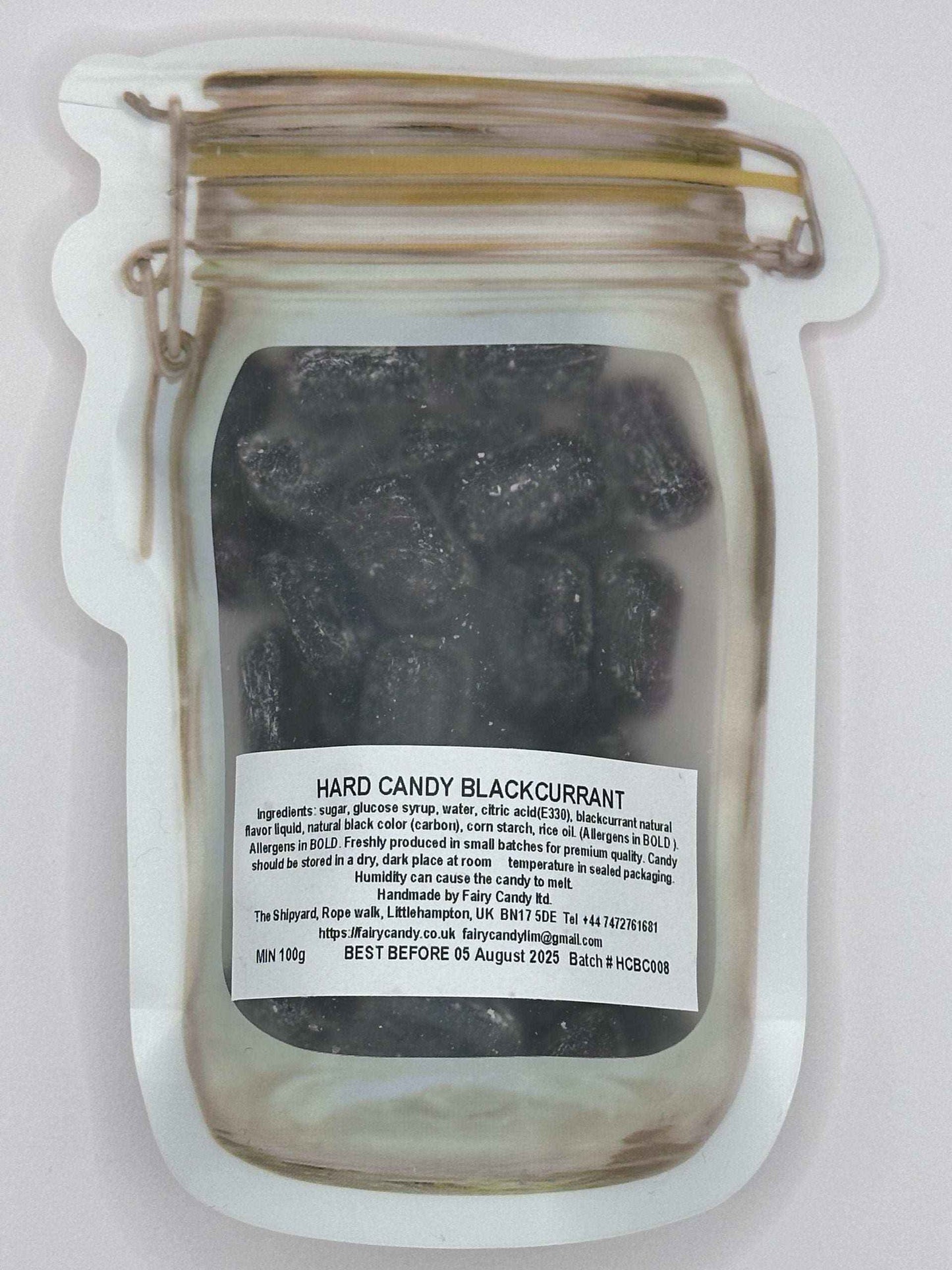 Hard Candy Blackcurrant flavour Natural Sweets Hard Candy - - Snack, Bonbon old fashioned hard sweets