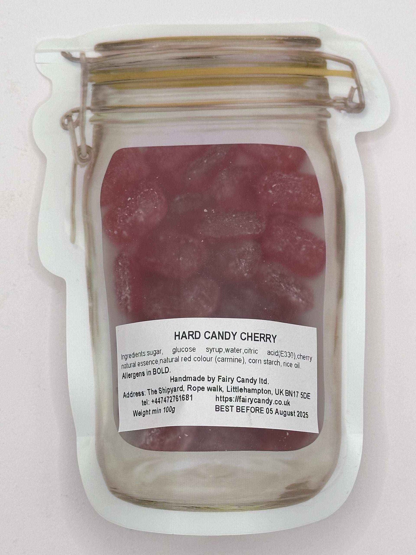 Hard Candy Cherry boiled sweets, handmade candy, drop candy, natural sweets, rock candy Bonbon Snack flings pink white sack old fashioned treats popping candy old fashioned