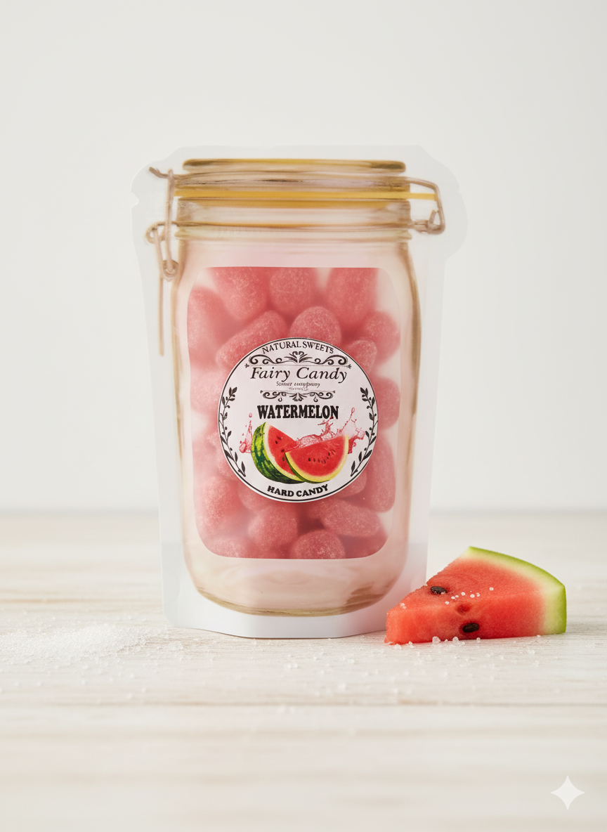 watermelon boiled sweets in jar