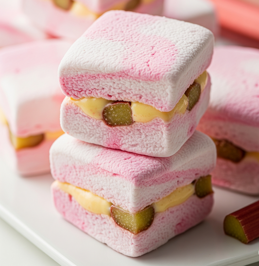 Rhubarb and Custard Marshmallows: A Taste of Nostalgic Delight! - Fairy Candy UK - Handmade Marshmallows, Boiled Sweets & Fruit Leather