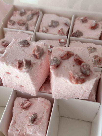Gourmet Marshmallows Strawberry & Champagne Gift Edition 200 gram handmade gluten free personalised gift - Fairy Candy UK - Handmade Marshmallows, Boiled Sweets & Fruit Leather