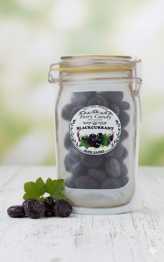 blackcurrant hard candy - boiled sweets 