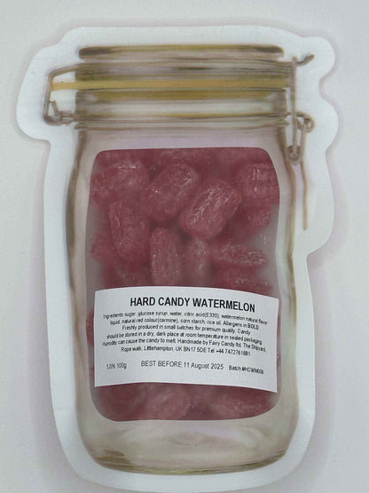 Boiled Sweets UK WATERMELON Hard Sweets  - drop candy, natural sweets, boiled sweets, handmade candy, rock candy Bonbon Snack flings