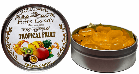 Fairy Candy Tropical Fruit Natural Sweets - Hard Candy in Metal Tin