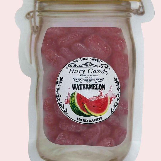 Boiled Sweets UK WATERMELON Hard Sweets  - drop candy, natural sweets, boiled sweets, handmade candy, rock candy Bonbon Snack flings