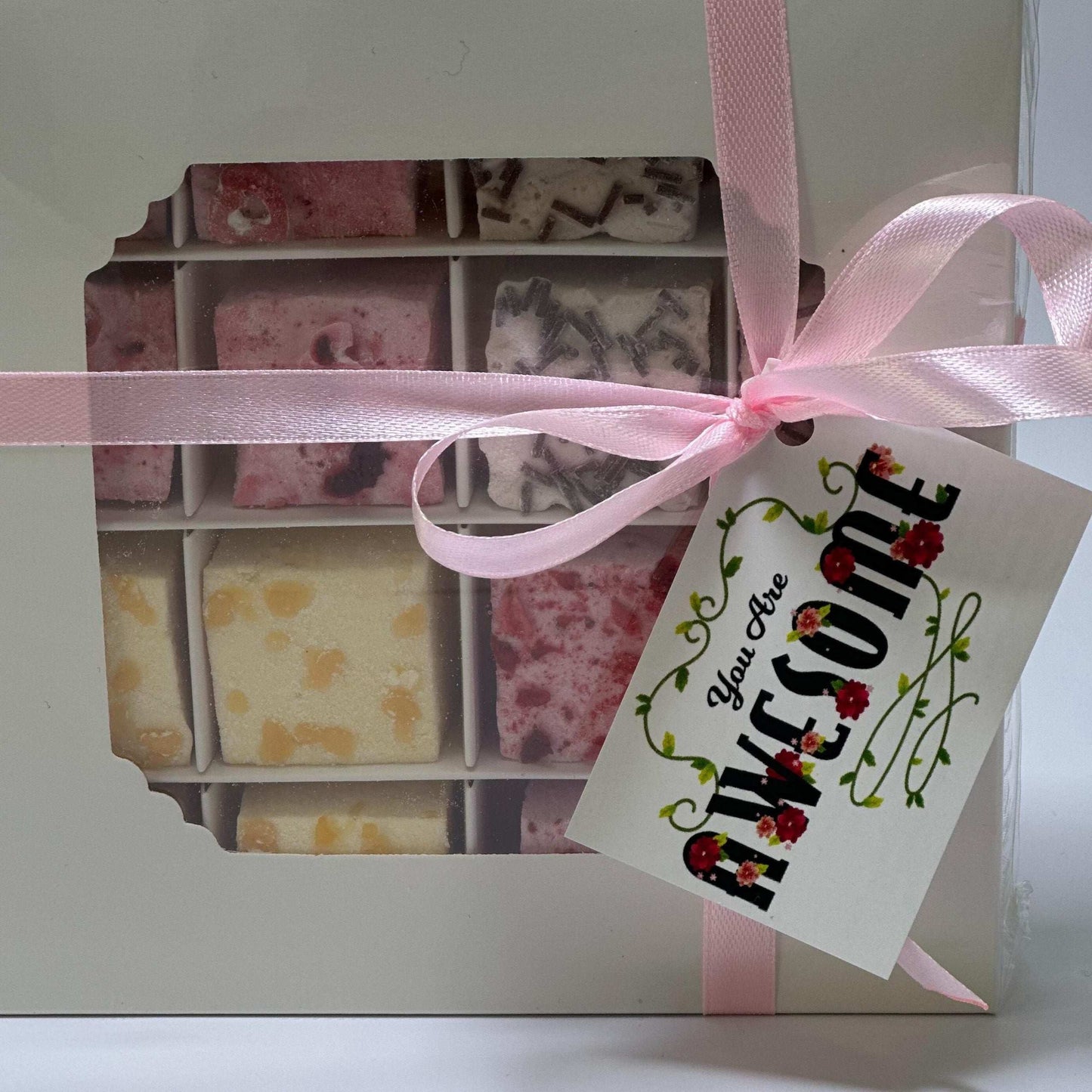 Gourmet Marshmallows Strawberry & Champagne Gift Edition 200 gram handmade gluten free personalised gift - Fairy Candy UK - Handmade Marshmallows, Boiled Sweets & Fruit Leather