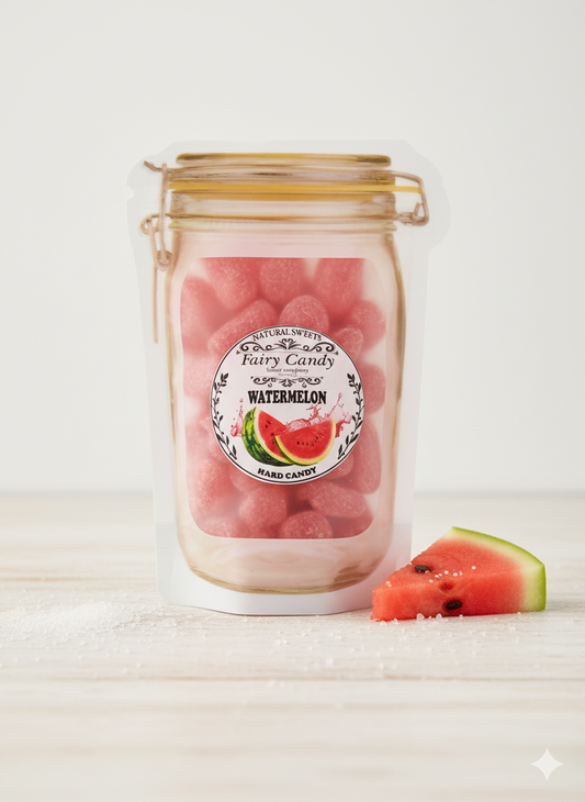 watermelon boiled sweets in jar